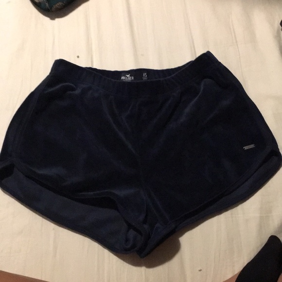 Hollister Navy Blue Velvet Shorts 